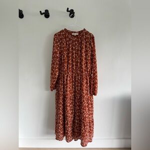 LOFT Floral Long Sleeve Maxi Dress